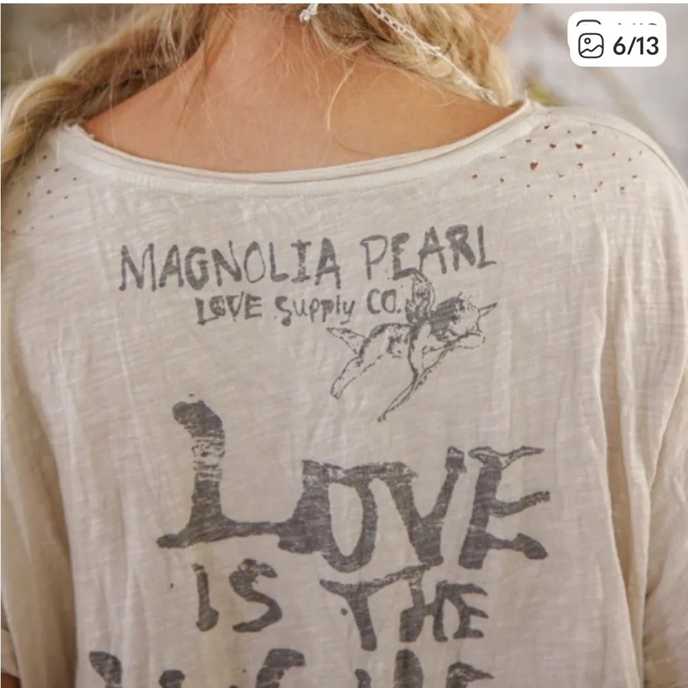 NWT🦌🦋🦜Magnolia Pearl 💯 Cotton
Frolic Tee in One Size Fits Most - Picture 6 of 13